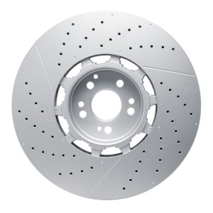 Mercedes-Benz Gls63 AMG Brake Rotor (1) - Front - R1 Concepts - Drilled & Slotted Geo-Carbon - `21-`25
